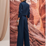Calça Alfaiataria Wide Leg Marinho