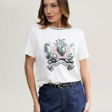 T-shirt Estampa Fire Heart