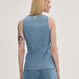 Colete Jeans Alongado