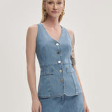 Colete Jeans Alongado