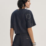 T-shirt Jeans com Transfer