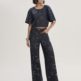 T-shirt Jeans com Transfer