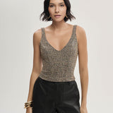 Top Malha Tweed