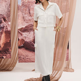 Saia Midi com Bolsos