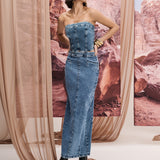 Saia Jeans Maxi
