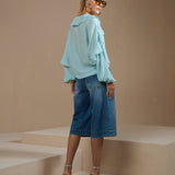Bermuda Jeans com Cinto Corda