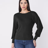 Blusa Canelada Manga Longa com Punho