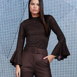Blusa em Renda Manga Godê