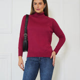 Blusa Tricô Básica com Gola Alta