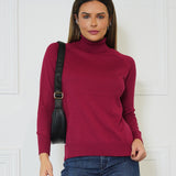 Blusa Tricô Básica com Gola Alta