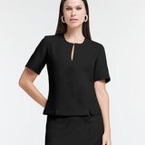 Blusa Cropped de Alfaiataria Athleisure com Fendas