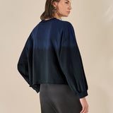 Blusa Cropped Malha Moletinho Marinho