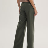 Calça Wide Leg em PU Berry