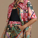 Camisa Manga Curta Estampa Lenço