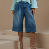 Bermuda Jeans com Cinto Corda