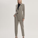 Calça Tweed Preto e Branco com Lurex