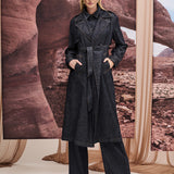 Trench Coat Jeans com Faixa