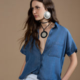 Camisa Jeans Manga Japonesa