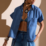 Camisa Jeans Manga Japonesa