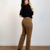 Calça Jeans Wide Leg Animal Print
