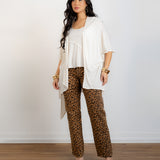 Calça Jeans Wide Leg Animal Print