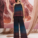 Calça Pantalona Tule Plissada