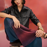 Calça Pantalona Tule Plissada