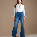 Calça Jeans Clochard com Faixa