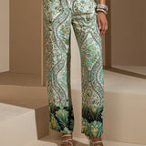 Calça Estampa Oriente com Cós de Elástico