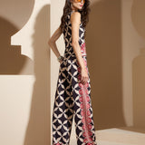 Calça Pantalona Estampa Tapeçaria