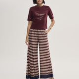 Calça Pantalona Estampa Geométrica