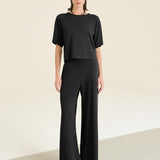 Conjunto Essencial Calça Pantalona e Blusa Preto