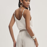 Regata com Detalhe na Alça Off White