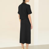 Conjunto Essencial Saia Midi e Blusa Preto