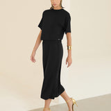 Conjunto Essencial Saia Midi e Blusa Preto