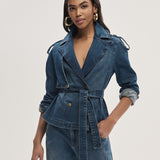 Blazer Jeans com Faixa