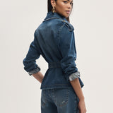 Blazer Jeans com Faixa