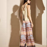 Calça Pantalona de Tule com Estampa Horizonte