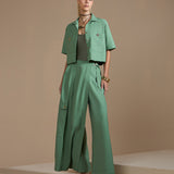 Calça Wide Leg em Alfaiataria Leve
