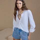 Camisa Clássica Oversized em Tricoline
