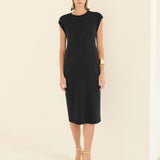 Vestido Midi Sem Mangas Preto