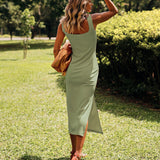 Vestido Essencial Regata Midi Canelado