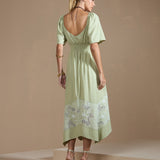Vestido Midi Boho Chic em Guipir Off-White