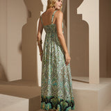 Vestido Longo Estampa Oriente
