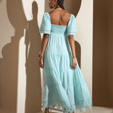 Vestido Longo com Renda na Barra