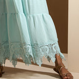 Vestido Longo com Renda na Barra