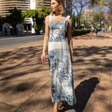 Vestido Midi Estampado com Alças Laço