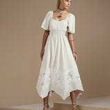 Vestido Midi Boho Chic em Guipir Off-White