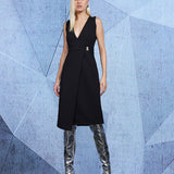 Vestido Midi Transpassado com Fivela