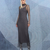 Vestido Rede com Aplicação de Cristais